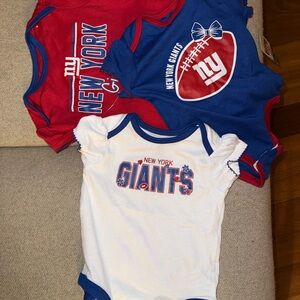 NFL New York Giants Red Blue White Baby Bodysuit 3-Pack